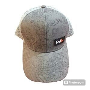 FedEx Trucker Hat Gray Mesh Back Adjustable Back One Size Casual NWOT